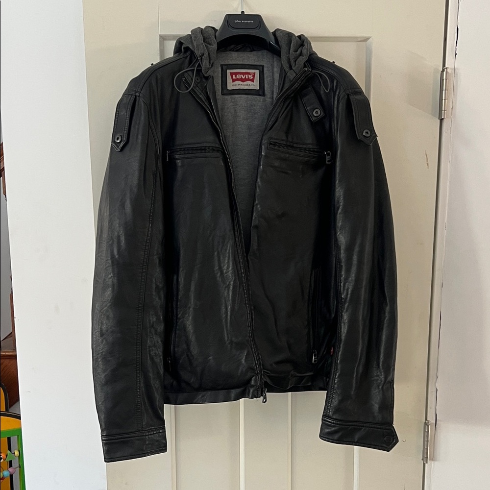 Levi's Black Hooded Bomber Jacket